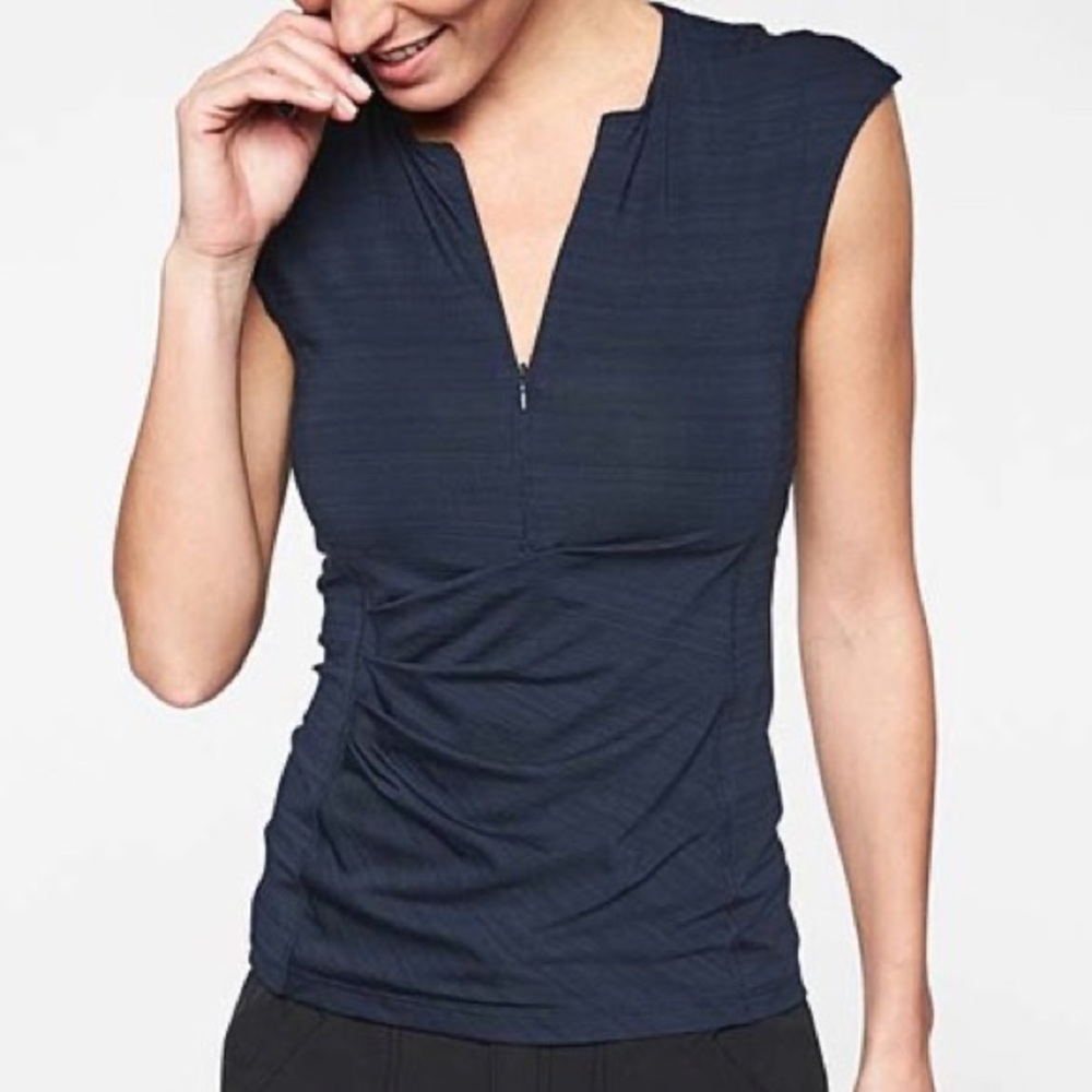 Athleta Navy Pacifica Wrap Front Tank S